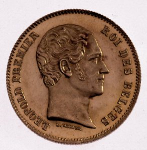 Coin BE 25F Leopold I obv 10