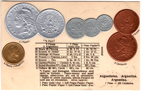 Coin postcard Argentina (obv)