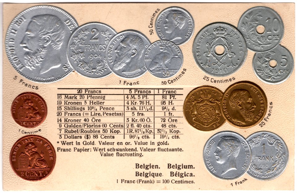 Coin postcard Belgium (obv)