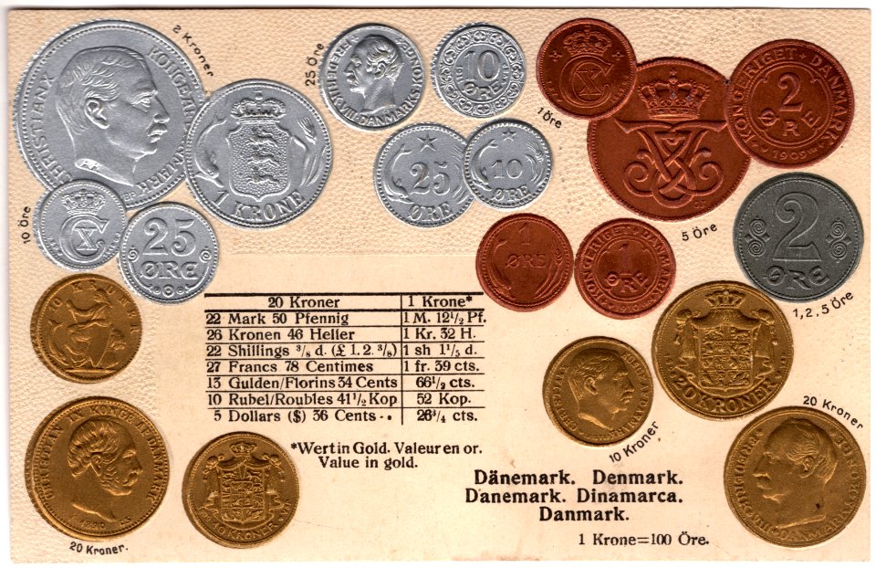 Coin postcard Denmark (obv)