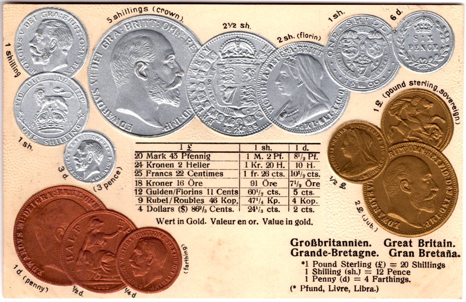 Coin postcard Great Britain (obv)
