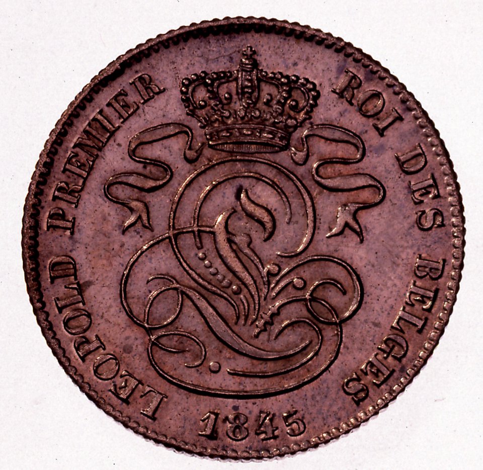 Coin BE 2c Leopol I Monogram obv 08