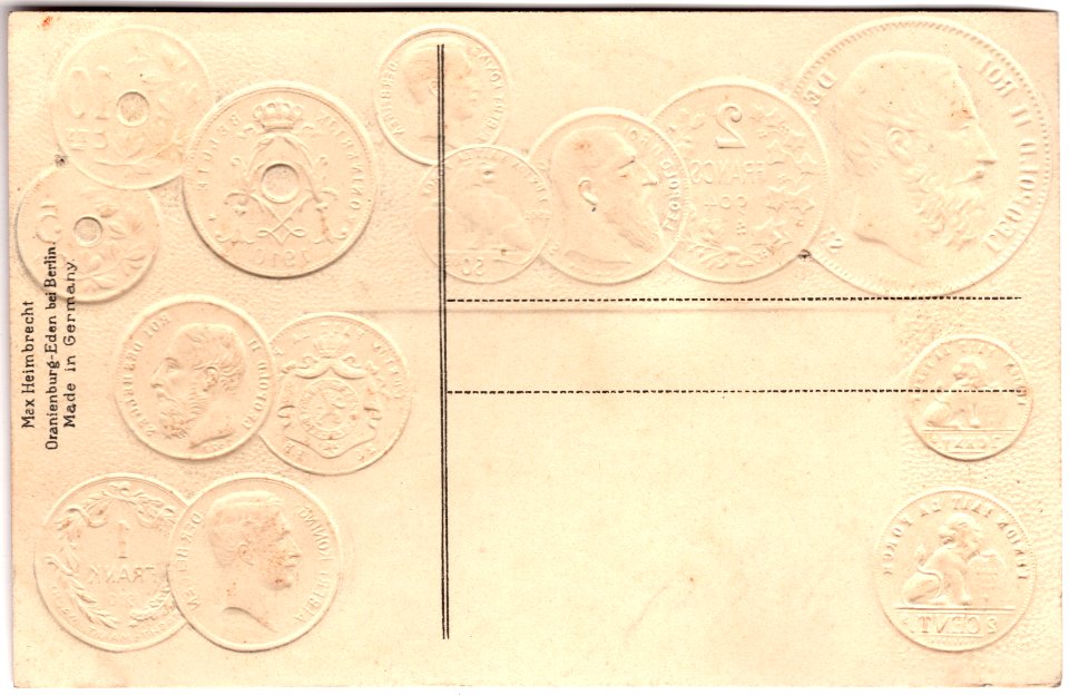 Coin postcard Belgium (rev)