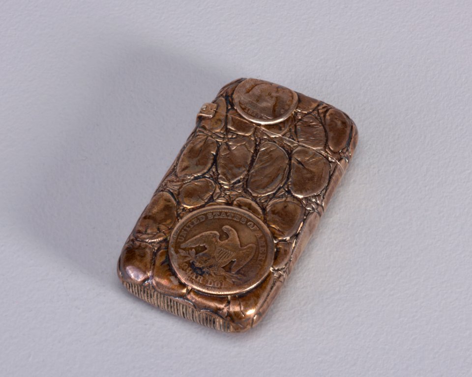 Coins on Simulated Alligator Skin Matchsafe, 1888 (CH 18502961)