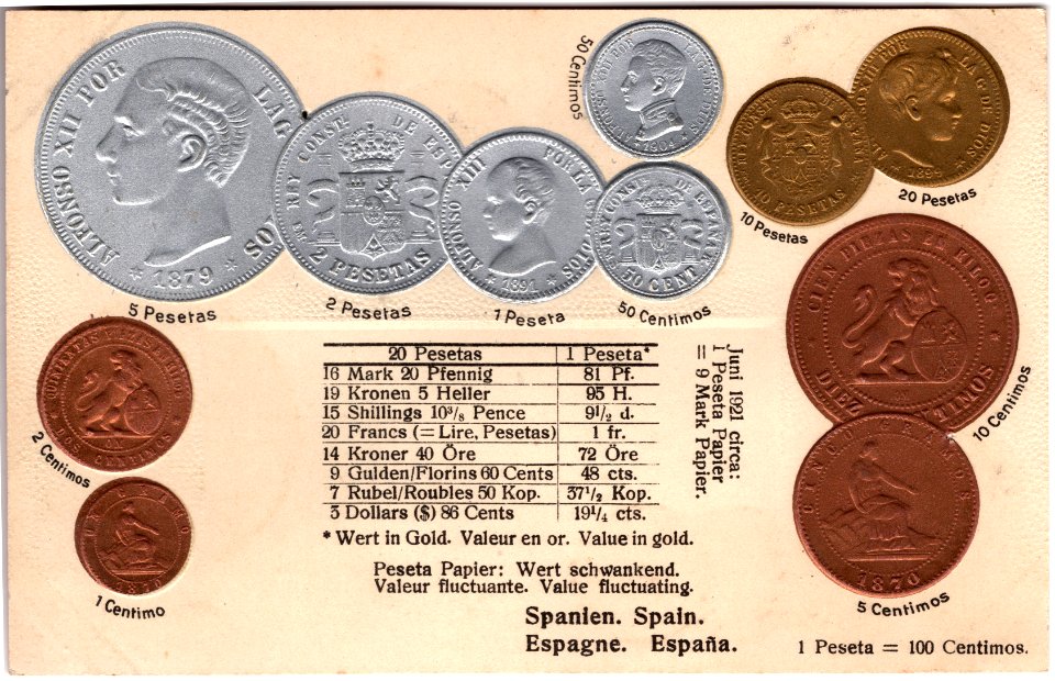 Coin postcard Spain (obv)