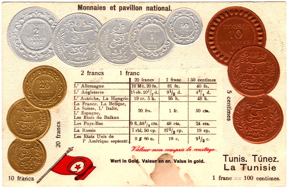 Coin postcard Tunisia (obv)