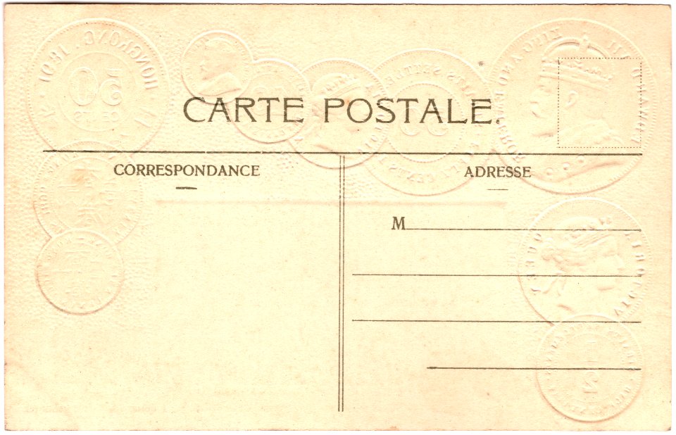 Coin postcard Straits Settlements Hong Kong (rev)
