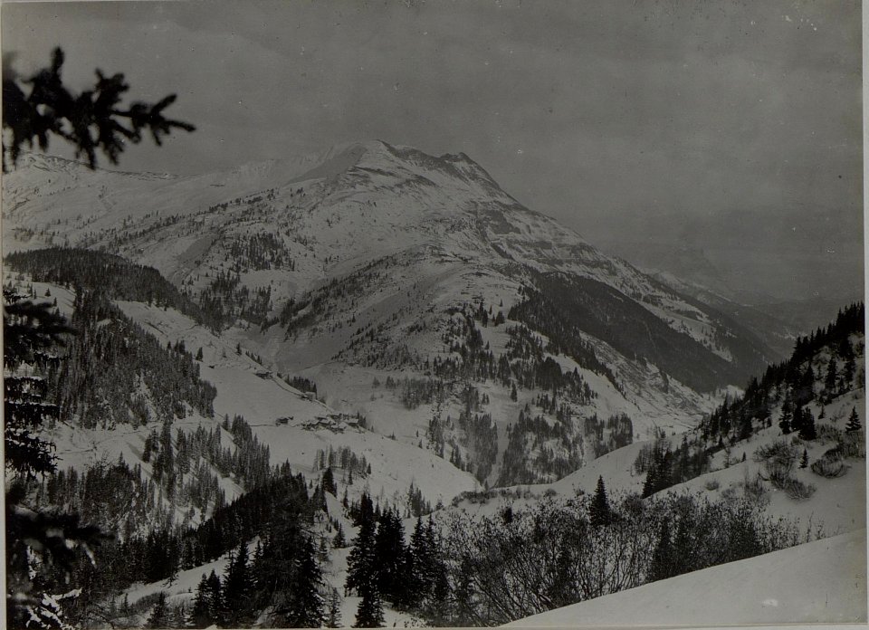 Col di Lanaspitze, im Vorgrund col di Rode, links Siefsattel im Tal Ort Contrin. (BildID 15459681)