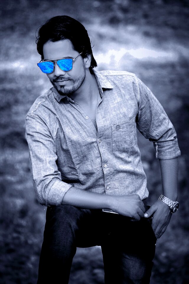 Portrait glasses pose