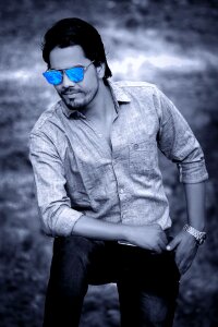 Portrait glasses pose