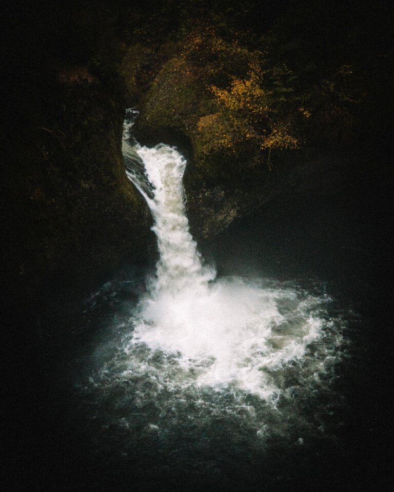 Nature forest gray waterfall