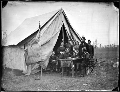 Col. James P. McMahon and group at headquarters of 164th N.Y. Inf. - NARA - 524678