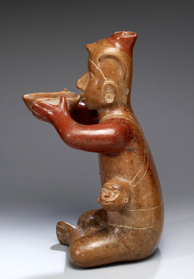 Colima - Seated Male with Trophy Heads - Walters 20092010 - Left Side