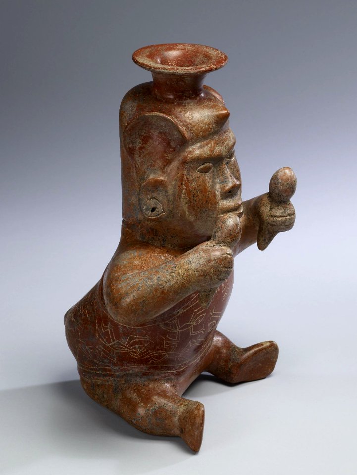 Colima - Dwarf-shaman Effigy Vessel - Walters 20092054 - Three Quarter Right