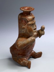 Colima - Dwarf-shaman Effigy Vessel - Walters 20092054 - Three Quarter Right