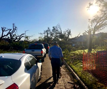 Colin Allred visiting Dallas-Richardson, Texas tornado damage 03