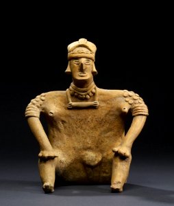 Colima - One of Four Figures, Seated Male - Walters 200920604