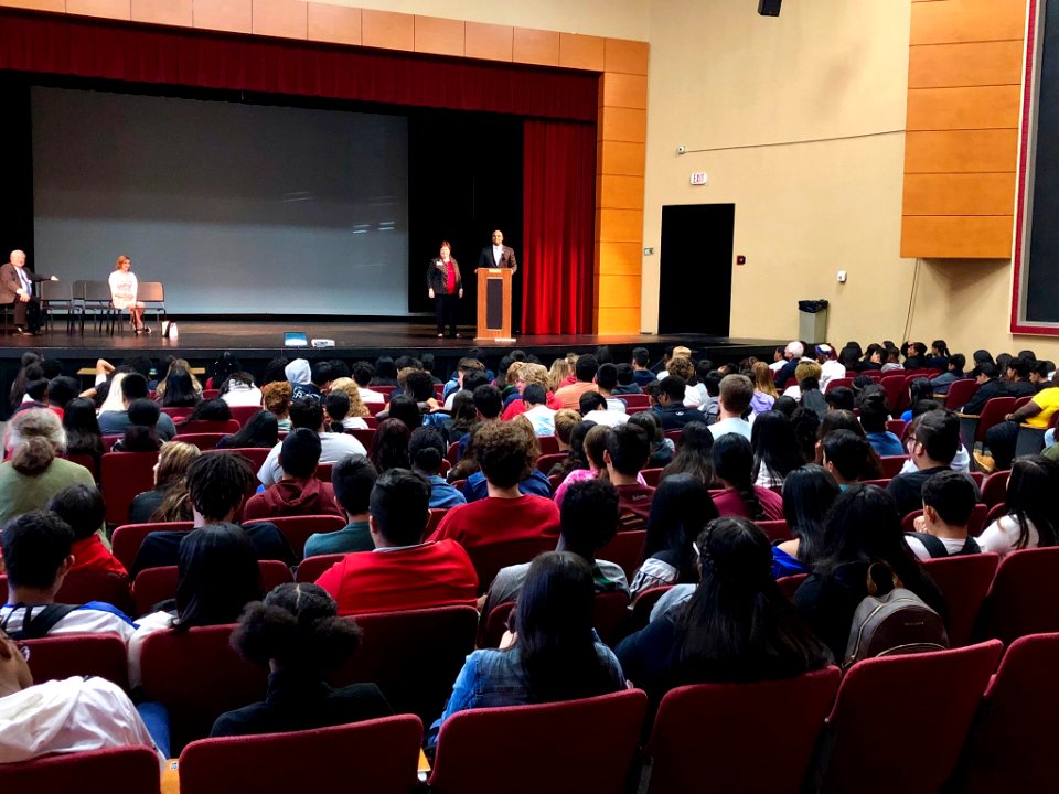 Colin Allred at Hilcrest High 2019 01
