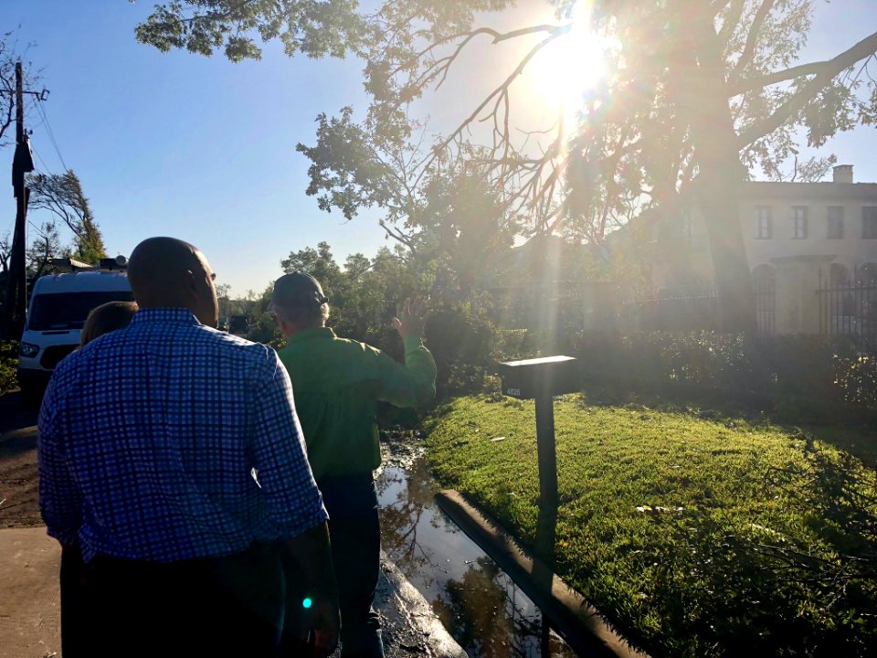 Colin Allred visiting Dallas-Richardson, Texas tornado damage 02