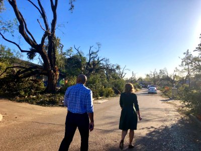 Colin Allred visiting Dallas-Richardson, Texas tornado damage 01