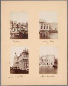 Blad 30 van een losbladig album met halfstereofoto's van stadsgezichten van A. Jager de Papenbrug