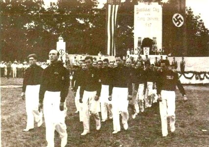 Blackshirts marching at Camp Siegfried