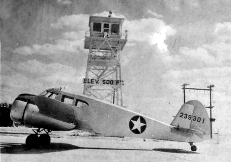 Blackland Army Airfield Control Tower and Cessna AT-17 Bobcat trainer