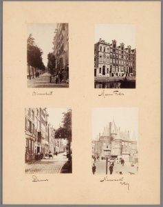 Blad 16 van een losbladig album met halfstereofoto's van stadsgezichten van onder anderen A. Jager Binnenkant