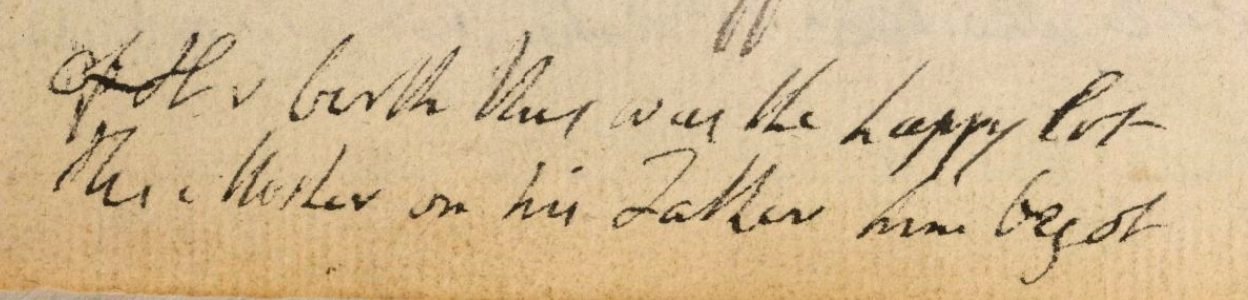Blake manuscript - Notebook 1808 - 14 Of Hayleys bith this was happy lot