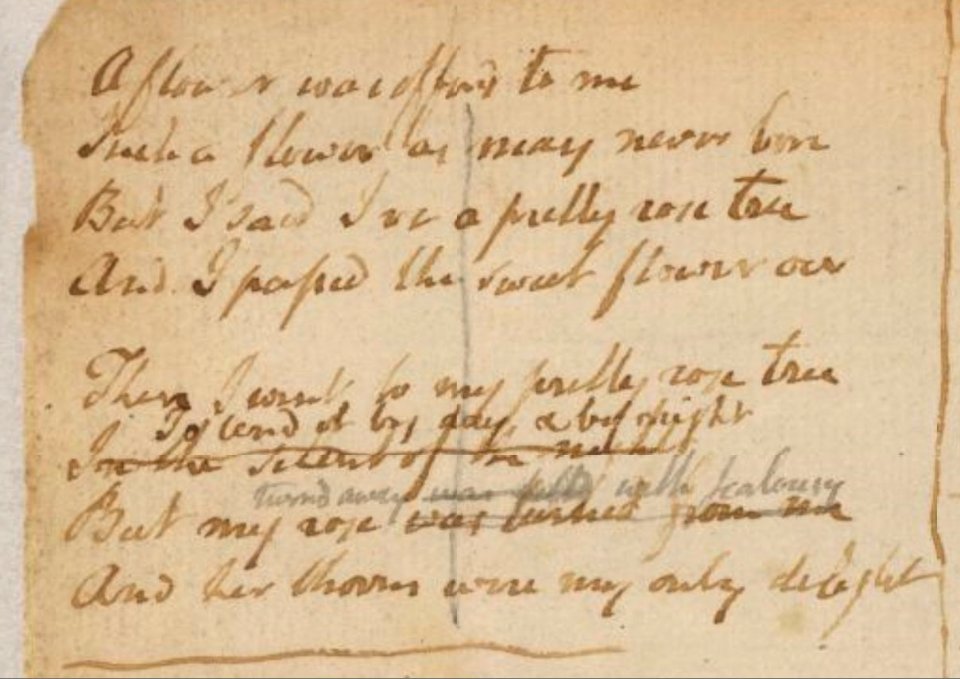 Blake manuscript - A flower was offerd to me