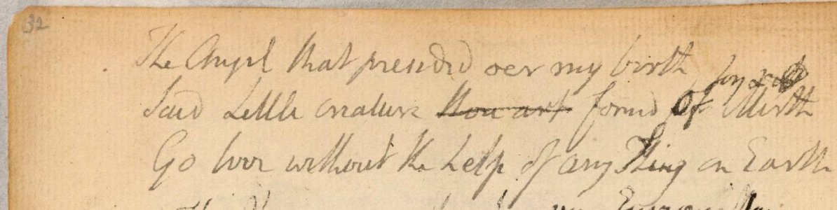 Blake manuscript - Notebook 1808 - 26 The Angel that presided oer my birth
