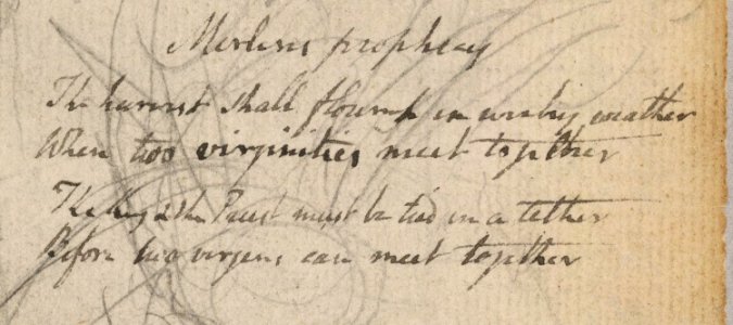 Blake manuscript - Notebook 36 - Merlins prophecy