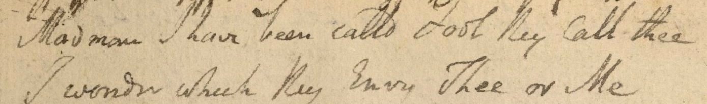 Blake manuscript - Notebook 1808 - 08 Madman I have bell calld Foll they call thee