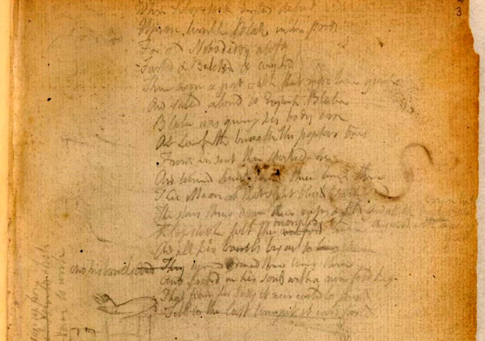 Blake manuscript - Notebook 61a - When Klopstock England defied