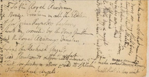Blake manuscript - Notebook 1808 - 29 To the Royal Academy