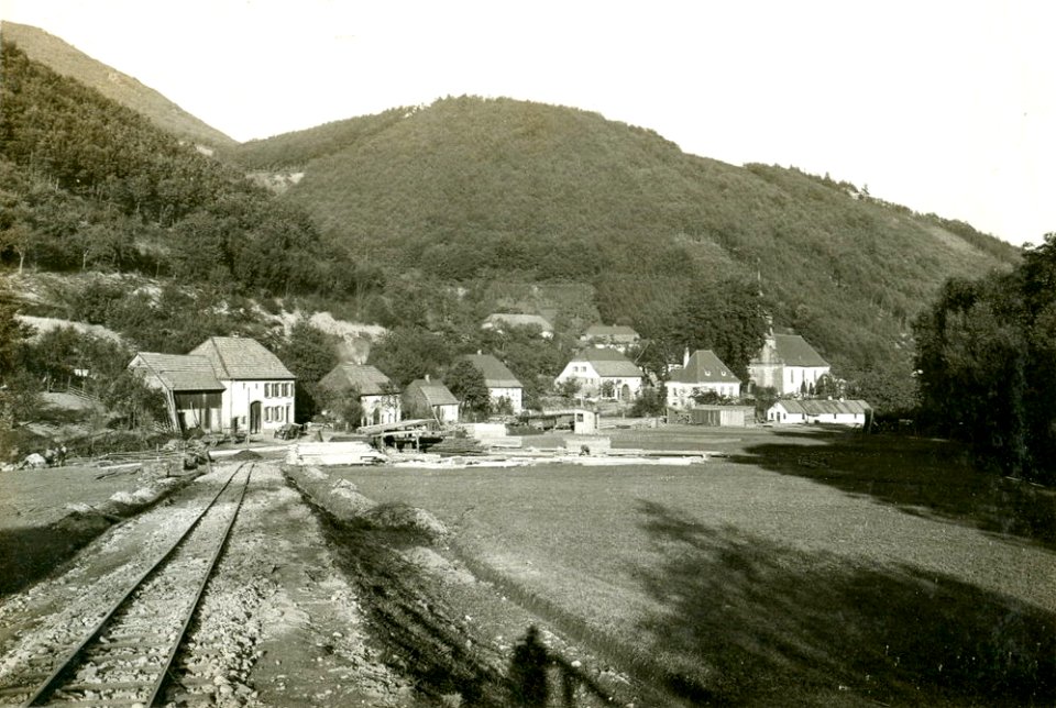 Blick auf den Bahnhof Urbeis im Bau