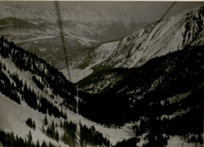 Blick aus der Seilbahn in's Gaverdinatal. (13-III.1918.) (BildID 15514747)