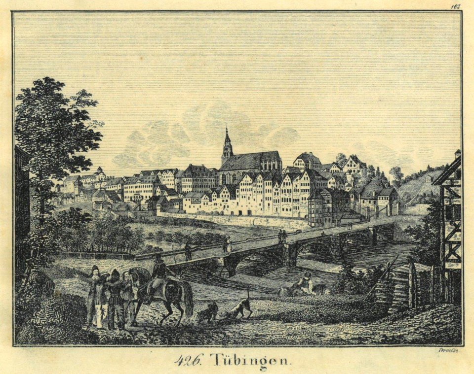 Blick auf Tübingen von Südosten (Lithographie 1831)