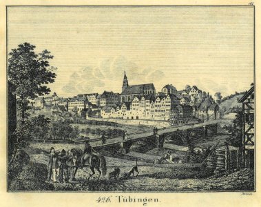 Blick auf Tübingen von Südosten (Lithographie 1831)