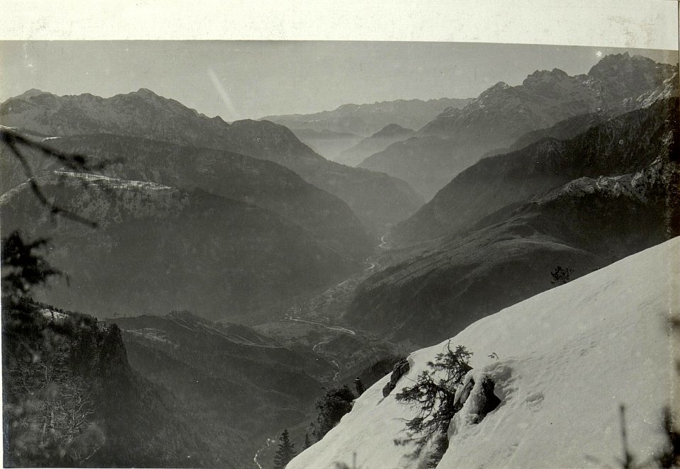 Blick in das Fellatal mit Mündung des Bombaschgraben und Pontafel - Pontebba. Standpunkt, Kleiner Malurch. (BildID 15467584)