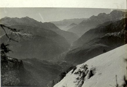 Blick in das Fellatal mit Mündung des Bombaschgraben und Pontafel - Pontebba. Standpunkt, Kleiner Malurch. (BildID 15467584)