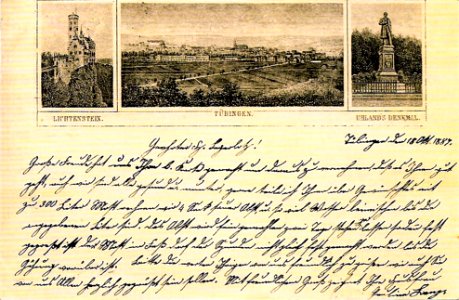 Blick auf Tübingen vom Galgenberg (AK 1887 TPk033b)