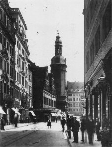 Blick Katharinenstrasse Altes Rathaus Leipzig 1905