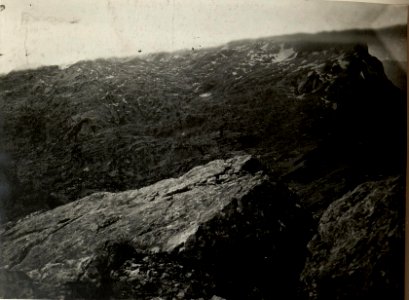 Blick vom Artillerie Beobachter mittleren ROMBON auf das Karstplateau. Aufgenommen am 23. Juli 1916. (BildID 15478339)
