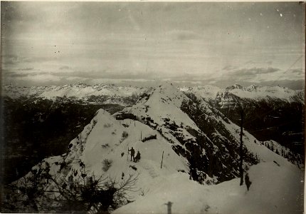 Blick vom Wege zur Polinikscharte auf die Stellung der Artillerie auf der Schrockebieralpe. Standpunkt, Weg zur Polinikscharte. (BildID 15465523)