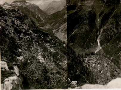 Blick von der äussersten eig.Feldwache auf die deutsche und itl.Kanzel.Hintergrund Gregnedulhang unterer Teil.Stpkt, unterhalb des Art-Beobachters am Kl.Schlichtl. (5-VII.1917.) (BildID 15800562)