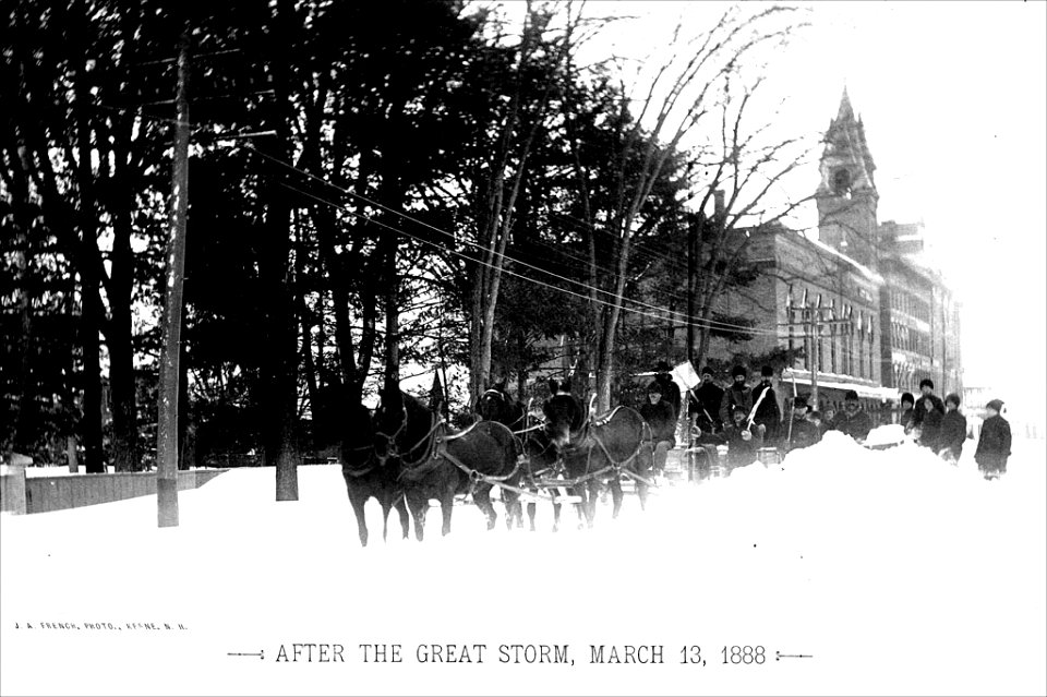 Blizzard of March 1888 - City Four-Horse Team breaking drifts (2576211524)