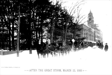 Blizzard of March 1888 - City Four-Horse Team breaking drifts (2576211524)