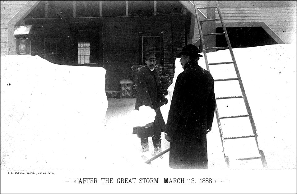Blizzard of March 1888 - Russell and Jack cutting a channel through (2575383879)