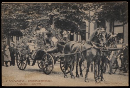 Bloemencorso tijdens de Rembrandtfeesten. Uitgave Jos Nuss, Amsterdam, Afb PBKD00447000001